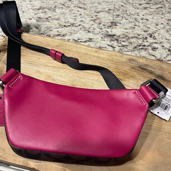 Coach Signature Mini Belt Bag Brown and Violet - Picture 5 of 8